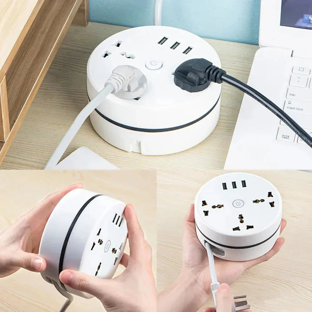 Multiprise intelligente avec prises CA (UE) pour la maison – Rallonge électrique polyvalente avec ports USB et charge rapide