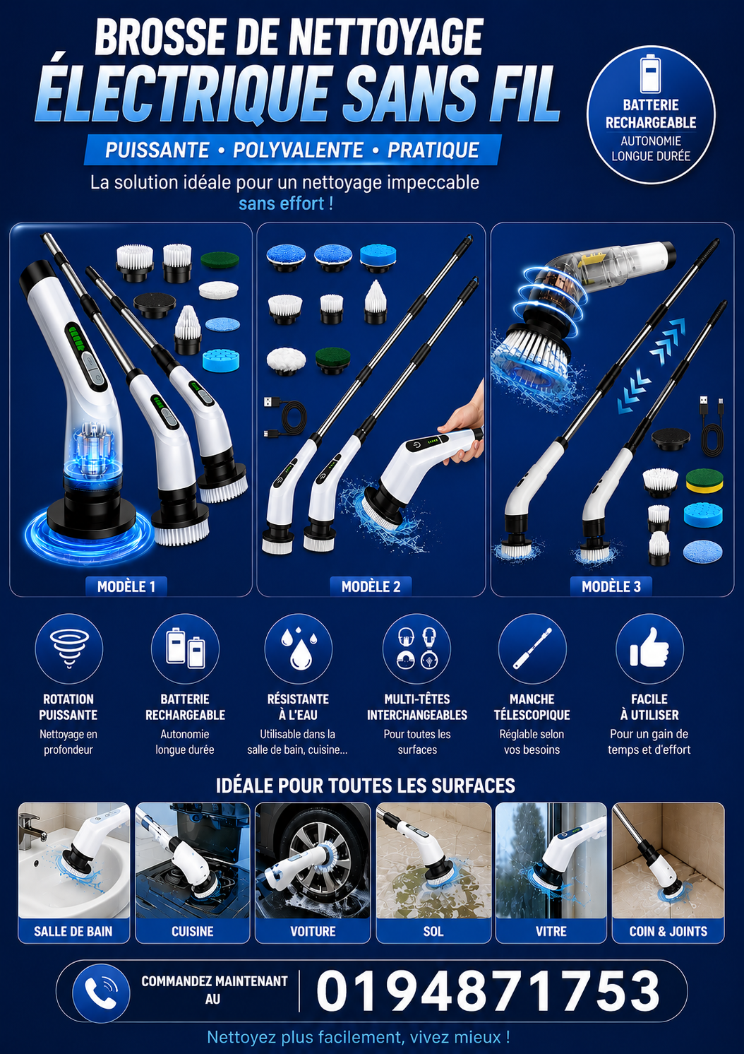 brosse electrique portable