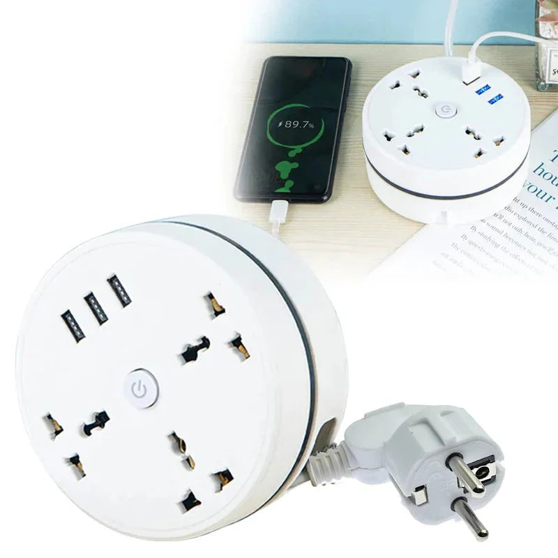 Multiprise intelligente avec prises CA (UE) pour la maison – Rallonge électrique polyvalente avec ports USB et charge rapide