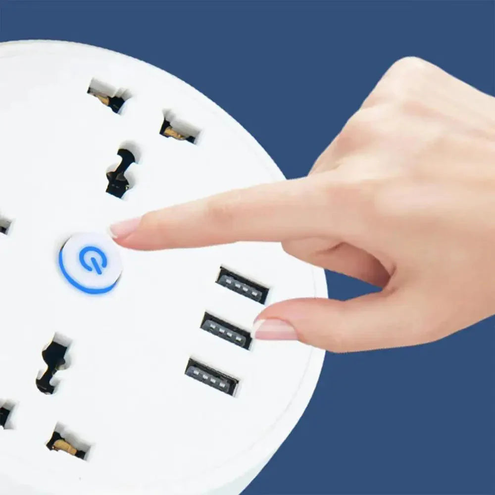 Multiprise intelligente avec prises CA (UE) pour la maison – Rallonge électrique polyvalente avec ports USB et charge rapide