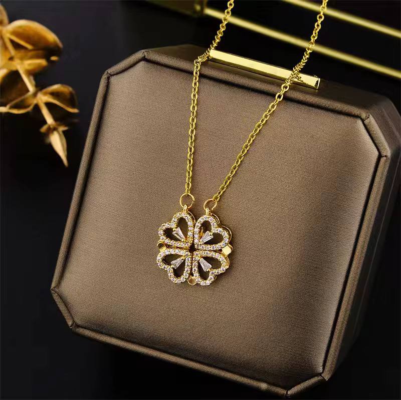 Collier Trèfle Transformable 🍀 – Bijou Élégant 2-en-1