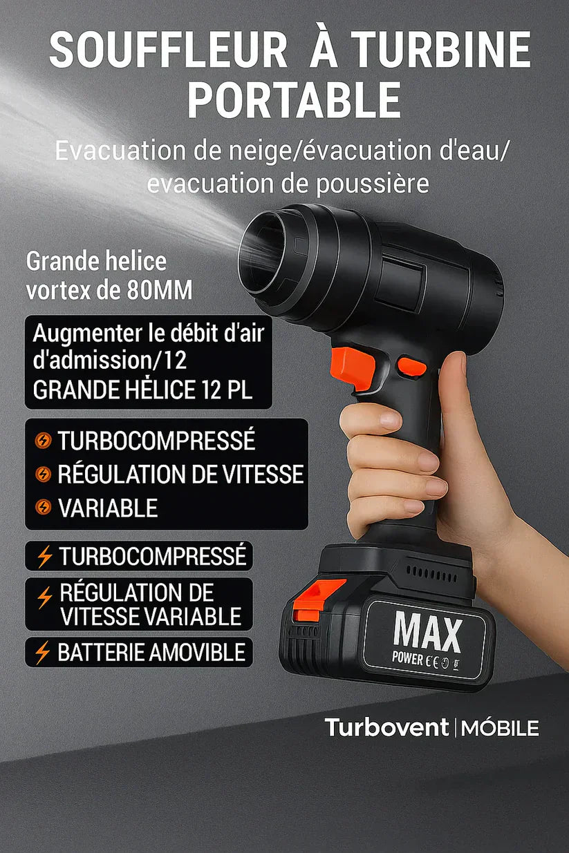 SOUFFLEUR TURBO STORM ⚡🔋 Haute Puissance + autonomie de 60 minutes ! Nettoyage et gonflage en un seul outil 🏡🚗