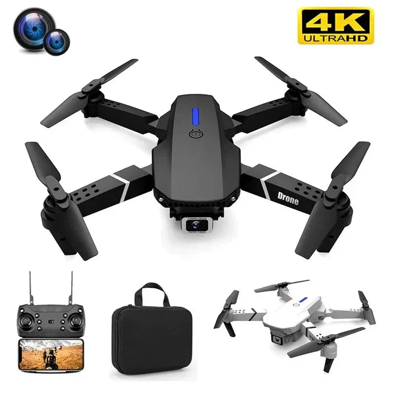 Drone quadricoptère pliable E88 Pro - WIFI FPV, caméra HD 4K, maintien d'altitude
