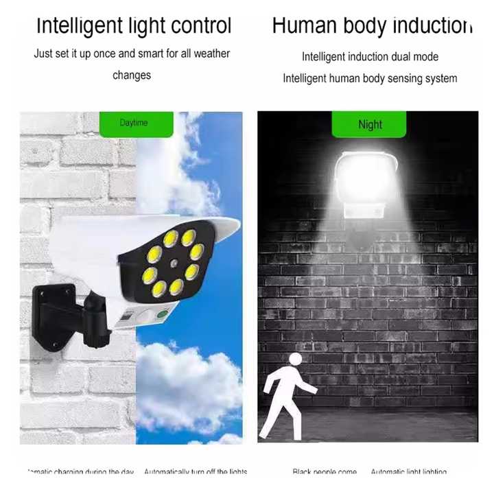 Lampe solaire avec capteur de mouvement + télécommande
