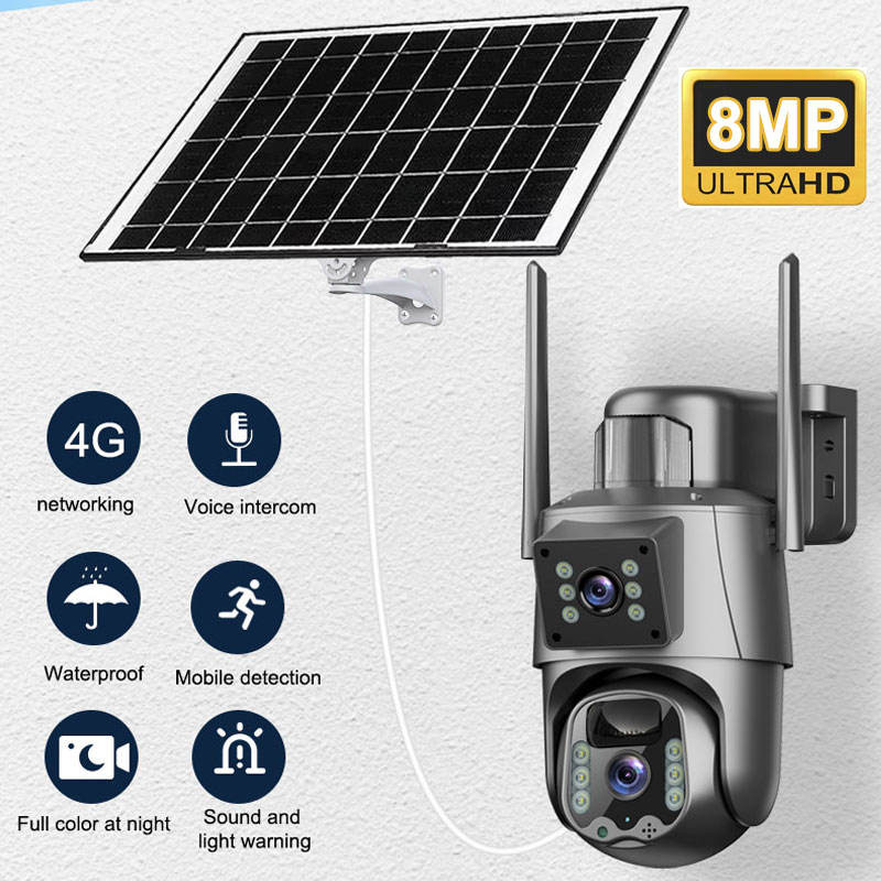 Caméra de surveillance solaire intelligente 4G