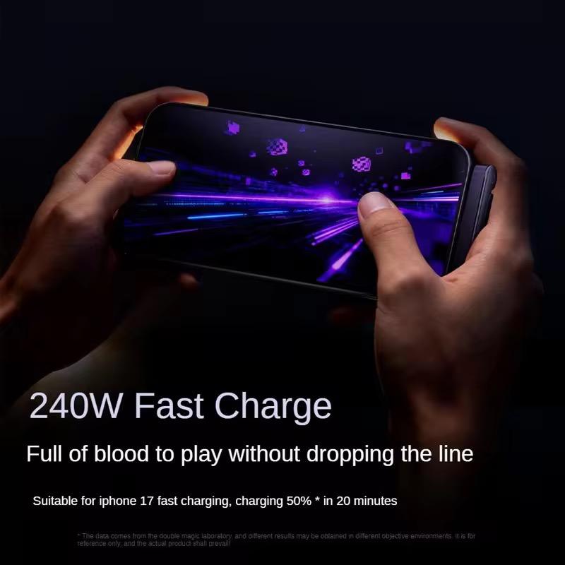 Câble de charge rapide 240 W avec support de téléphone intégré (pliable)