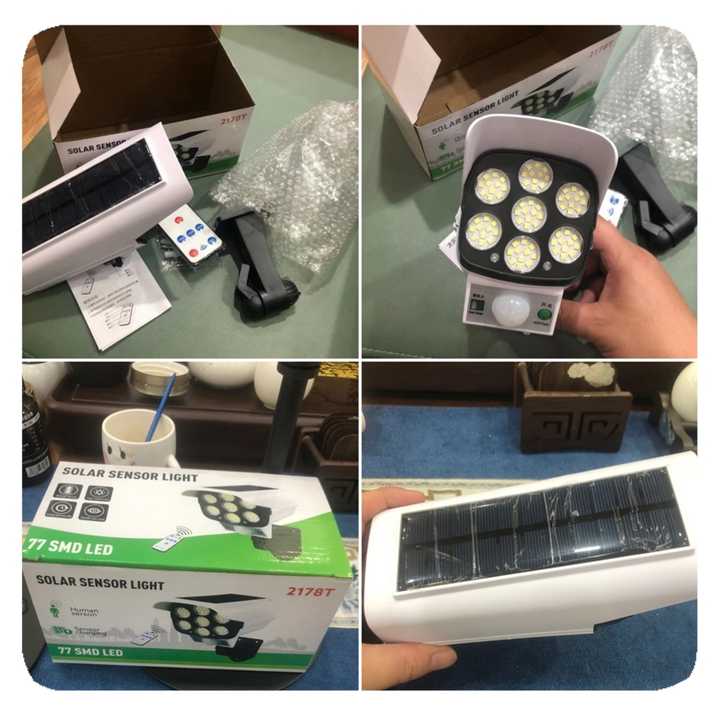 Lampe solaire avec capteur de mouvement + télécommande