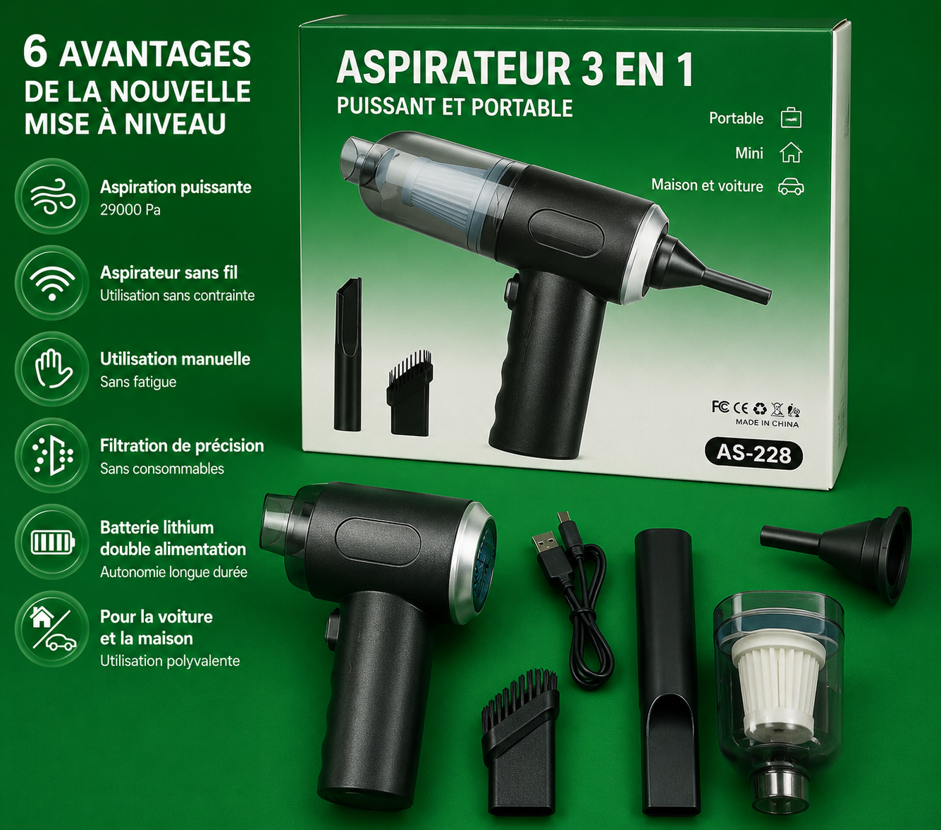 mini aspirateur sans fil