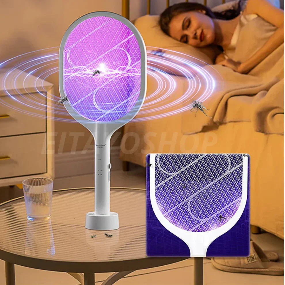 ⚡ Raquette Électrique Anti-Moustiques 2-en-1 – Dormez enfin en paix 😴