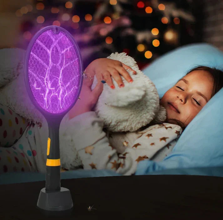 ⚡ Raquette Électrique Anti-Moustiques 2-en-1 – Dormez enfin en paix 😴