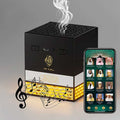 Rechargeable multi-LED oud incense burner with integrated speaker for Muslims