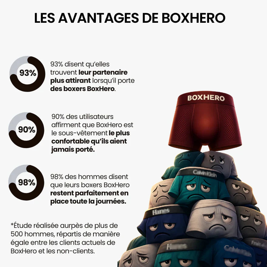 BoxHero™ - Boxer en fibre de bambou ultra-confortable (3 pièces + 1 gratuit)