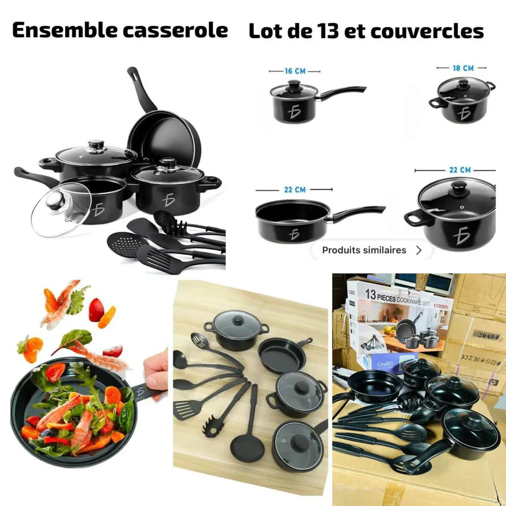 BATTERIE DE CUISINE 13 PIÈCES