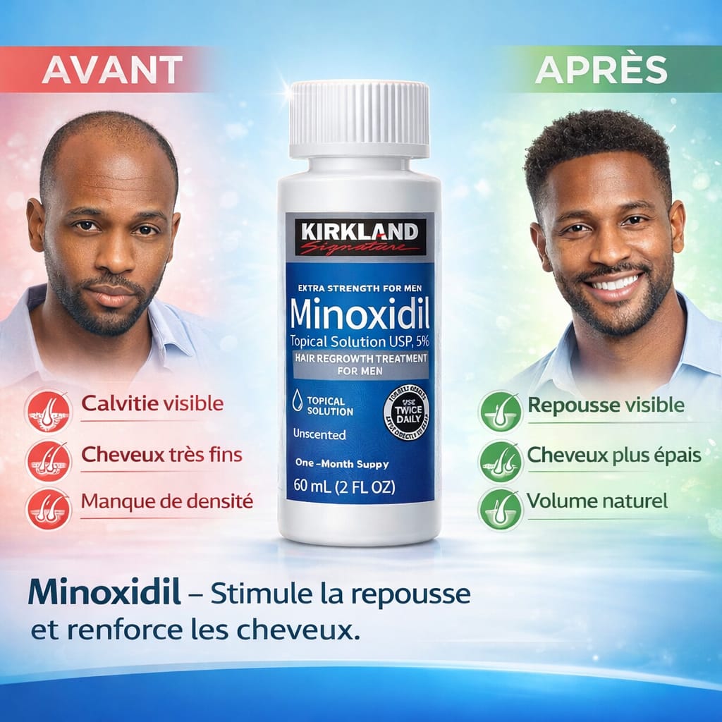 Minoxidil 5 % – Traitement antichute et repousse des cheveux