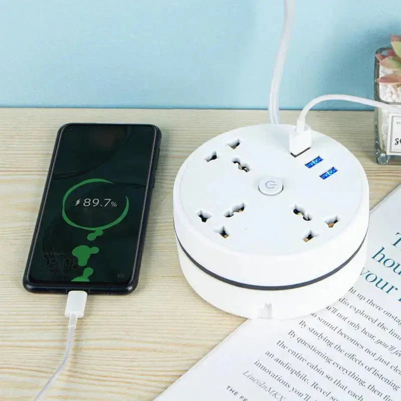 Multiprise intelligente avec prises CA (UE) pour la maison – Rallonge électrique polyvalente avec ports USB et charge rapide