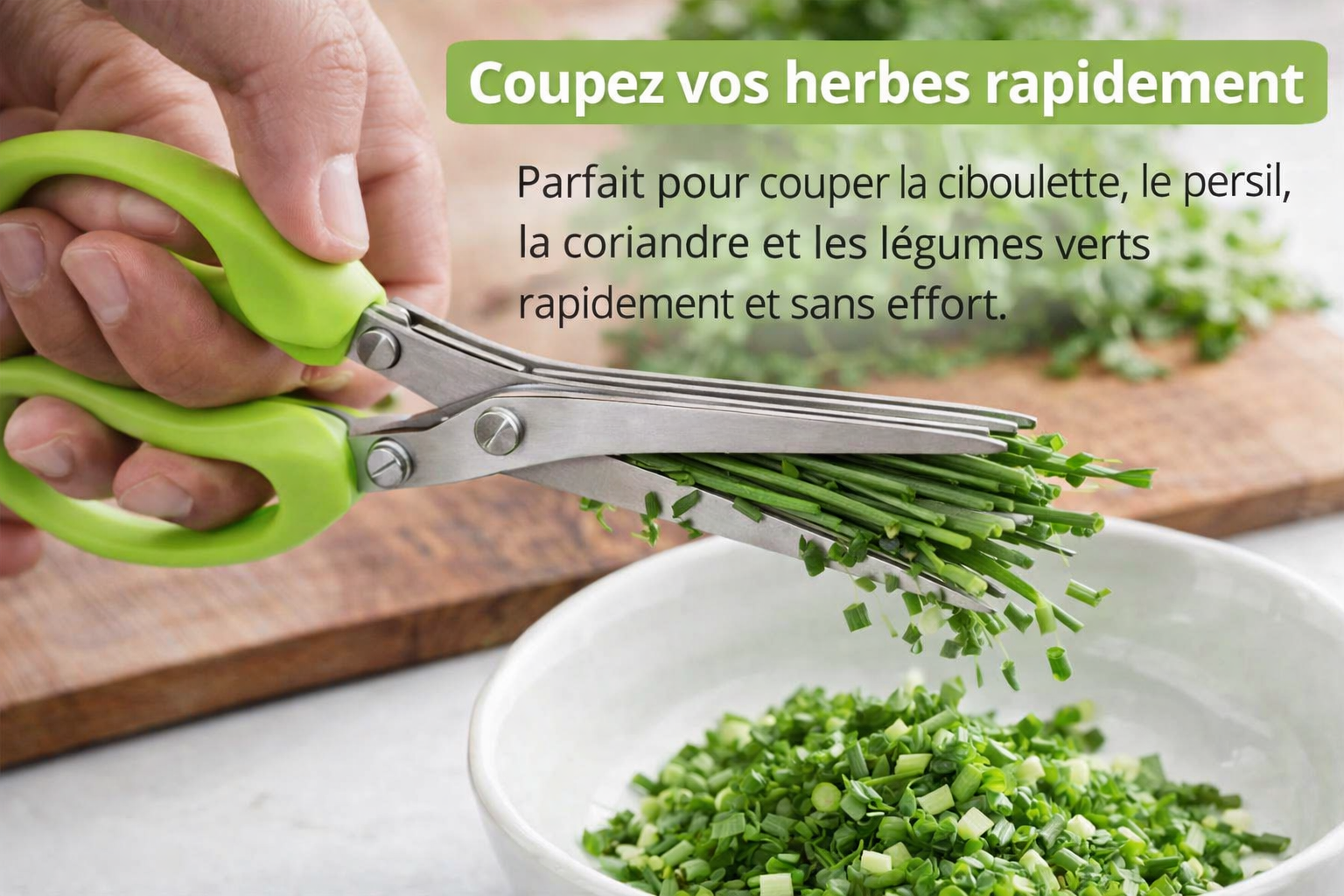🌿 Ciseaux de Cuisine Multifonction à 5 Lames