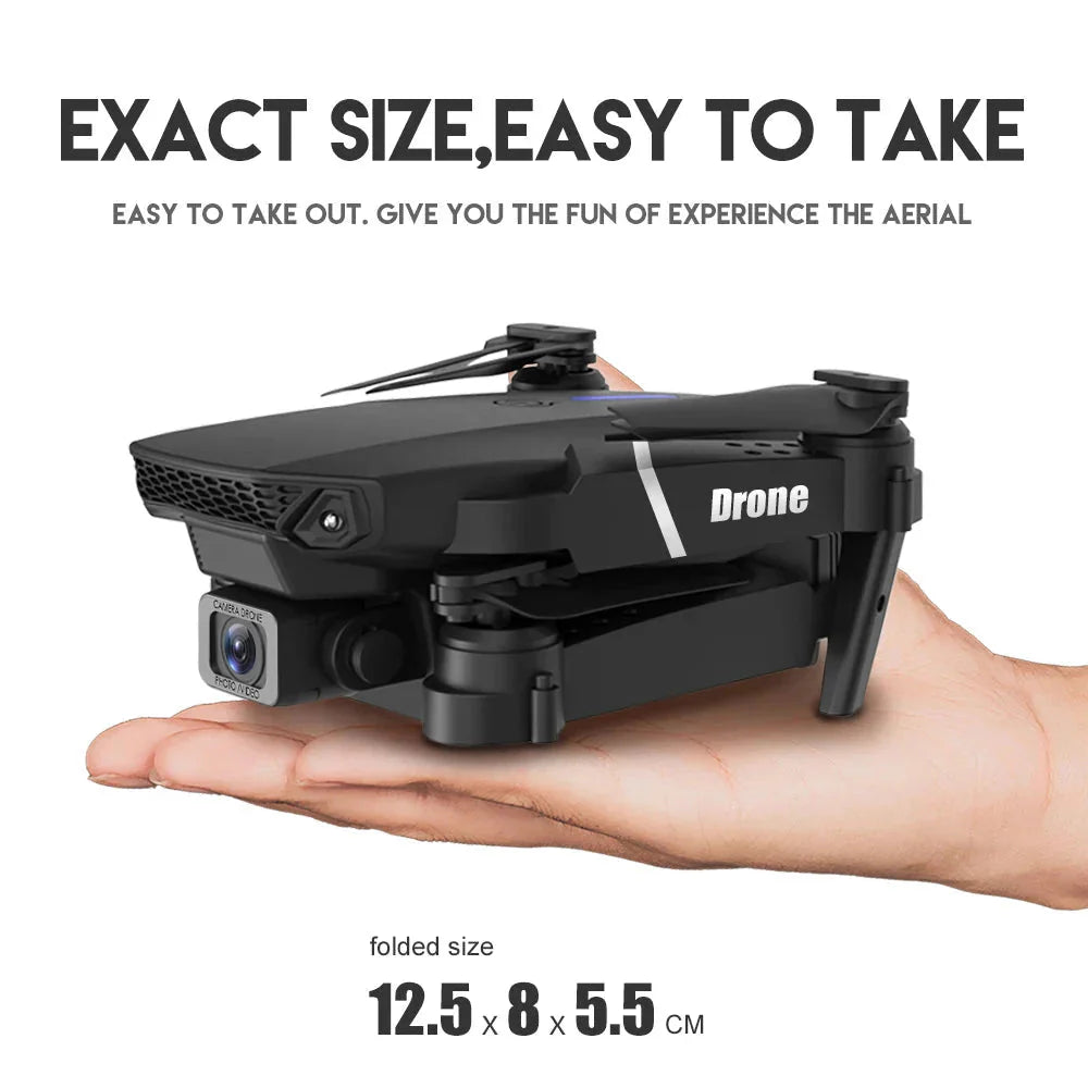 Drone quadricoptère pliable E88 Pro - WIFI FPV, caméra HD 4K, maintien d'altitude