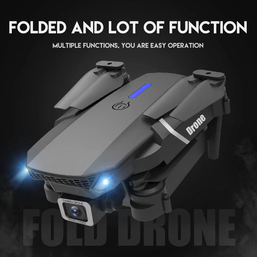 Drone quadricoptère pliable E88 Pro - WIFI FPV, caméra HD 4K, maintien d'altitude