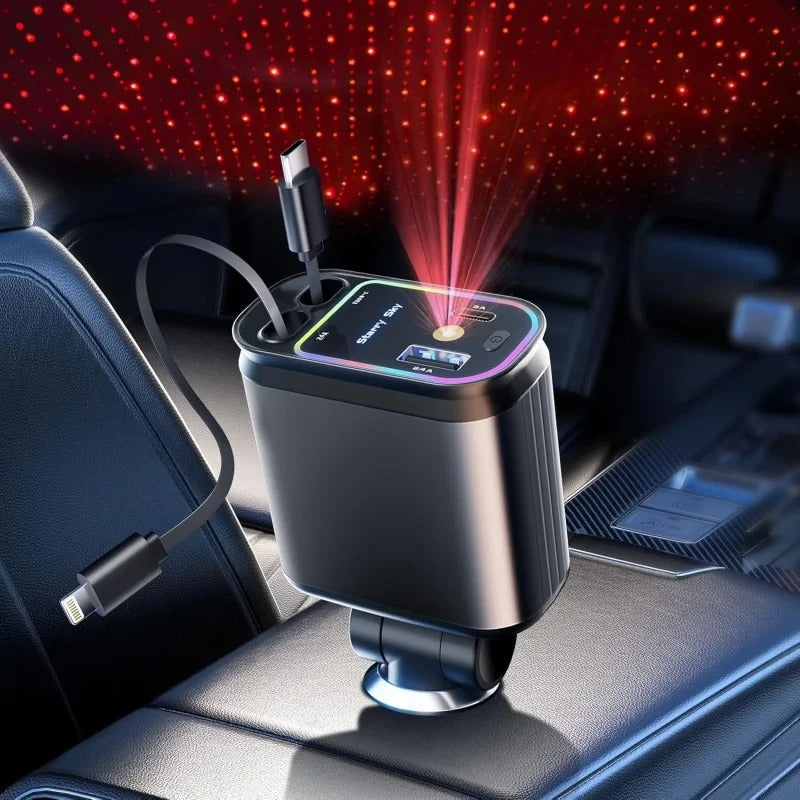 ✅ 4-en-1 Chargeur de Voiture – Fini les batteries à plat