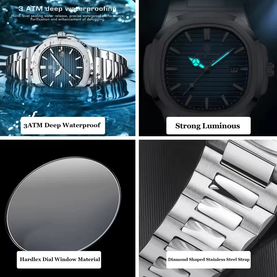 MONTRE POEDAGAR en acier inoxydable