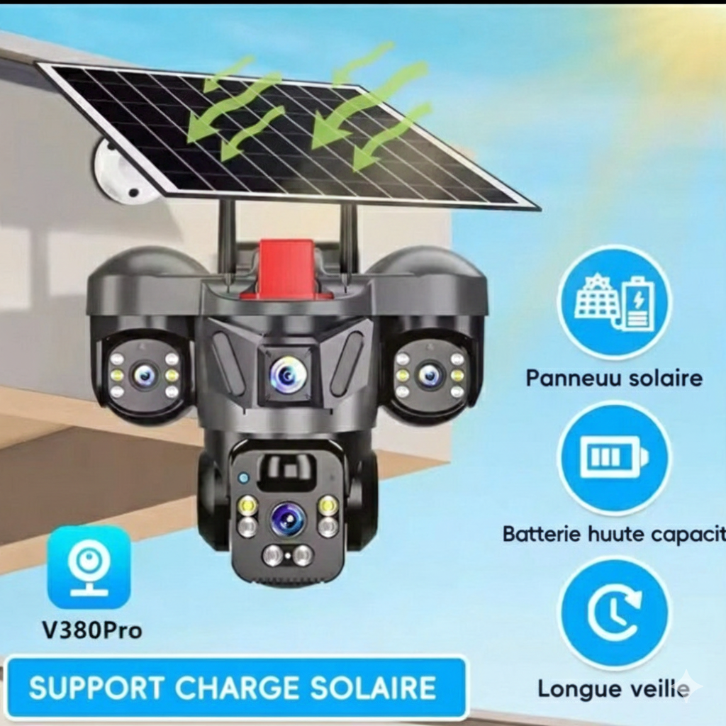 Caméra de surveillance solaire à alarme