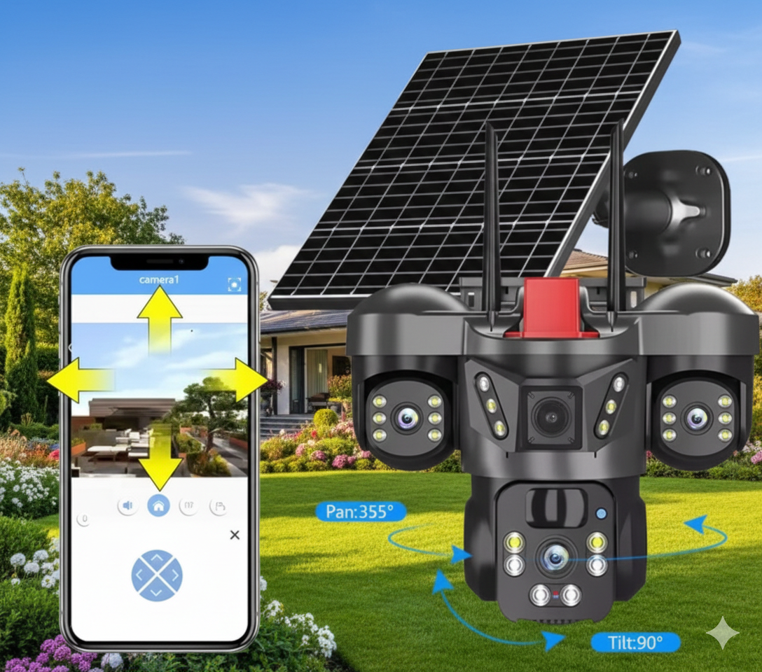 Caméra de surveillance solaire à alarme